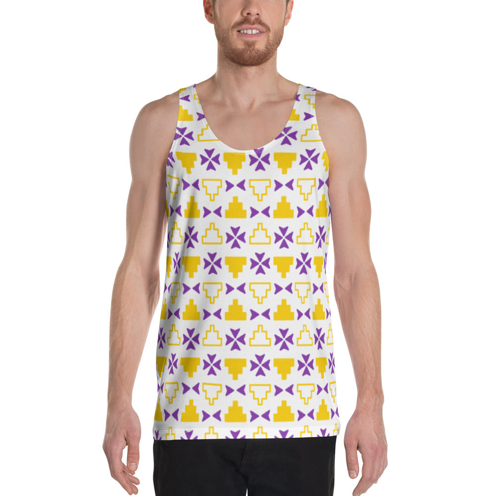 Gold and Navy kuLi print Tank Top